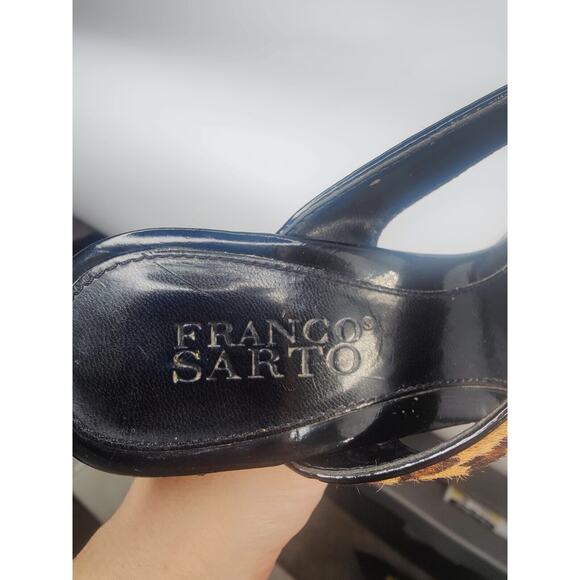 Vintage Leopard Print Wedge Sandals Sz 7.5 - Picture 9 of 9